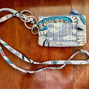 Vera Bradley Light Blue Floral Lanyard Card Holder